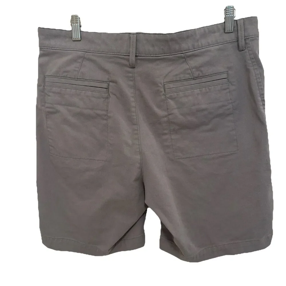 L.L. Bean Men’s 34W Gray Utility Hiking Shorts Cotton CoolMax Blend Flat Front